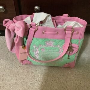 Juicy Couture  viral pink/ green tote bag